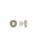 12mm Sterling Silver & 18k Enso Stud Earrings