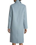Long Wool-Blend Felt Wrap Coat, Cirrus