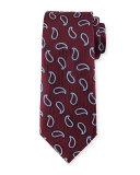 Woven Pine Paisley Silk Tie, Burgundy