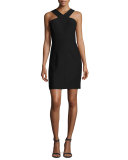 Elliot Sleeveless Ponte Mini Dress, Black