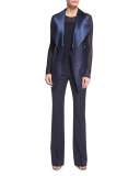 Teneda Flare-Leg Trousers, Midnight Blue