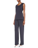 Straight-Leg Flat Knit Wool Pants