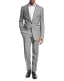 Windsor Base Plaid Two-Piece Suit, Black/White