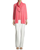 Linen Knit Midi Cardigan, Plus Size 
