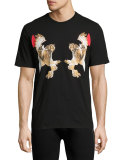Mirrored Owl-Print T-Shirt, Black