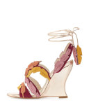 Carrie Feather Wedge Sandal, Winter Cherry