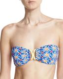 Elba Mosaic-Print Bandeau Bikini Swim Top, Multicolor