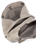 Turnlock Edie Leather Shoulder Bag, Fog