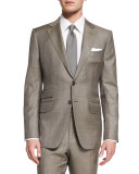 O'Connor Base Sharkskin Two-Piece Suit, Tan