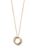 Bamboo 18k Gold & Diamond Link-Pendant Necklace