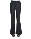 Low-Rise Flare-Leg Pants, Black