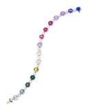 Multicolor Sapphire Station Bracelet with Diamonds
