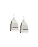 Mini Rhodium-Plated Teardrop Hoop Earrings