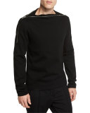 Zipper-Shoulder Sweatshirt