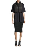 Merino Half-Sleeve Wool Tunic 
