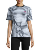 Short-Sleeve Classic Striped Tee, Black/White