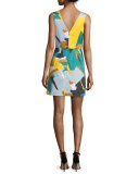 Sleeveless Modern Camo-Print Dress, Multi Colors