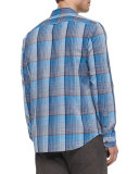Melrose Plaid Long-Sleeve Shirt, Blue