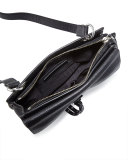 Jane Leather Saddle Crossbody Bag, Black