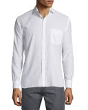 Tonal Dobby-Print Long-Sleeve Sport Shirt, White