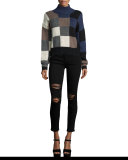 The Stiletto Distressed Skinny Jeans, Black
