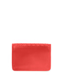 Woven Flap Credit Card Case, Red