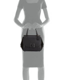 Drifter Leather Top-Handle Satchel Bag, Black
