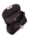 Suzanna Medium Leather Satchel Bag, Nero