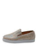 Roller Boat Spiked Skate Sneaker, Doubou/Clear