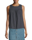 The Sweet Smocked Dobby-Print Top