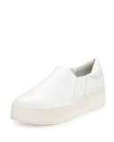 Warren Leather Platform Skate Sneaker, Plaster White 