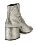 Metallic Leather Chunky-Heel Bootie, Platinum