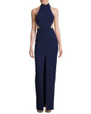 Piper Sleeveless Cross-Back Maxi Dress, Navy