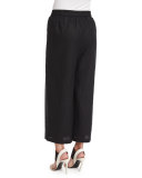Organic Linen Wide-Leg Cropped Pants 