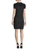 Gwen Short-Sleeve Sweater Dress, Black