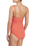 Myra Floral Tank One-Piece Swimsuit, Poppy Red Mali