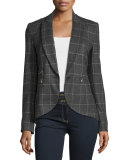Freebird Windowpane Stretch Blazer, Charcoal