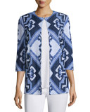 3/4-Sleeve Aztec Pattern Jacket 