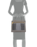 Margutta Alligator-Trim Top-Handle Satchel Bag, Gray