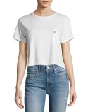 T-Time Cropped Pocket Tee, White