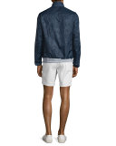 Tonal Camo-Print Zip Nylon Jacket, Midnight