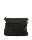James Suede Crossbody Bag, Black