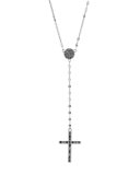 Reckless Black Diamond Cross Lariat Necklace