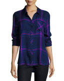 Hunter Plaid Shirt, Navy/Ultraviolet
