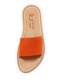 Anacapri Wide Band Slide Sandal, Velours Naranja