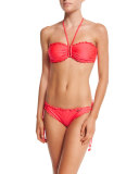 Shimmer DD U Tube Bikini Top, Neon Red