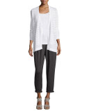 Boucle Shaped Cardigan, White 