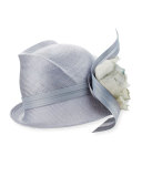 Script Crown Short-Brim Hat, Medium Blue