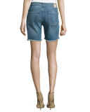 Emma Raw-Hem Denim Bermuda Shorts, Gypset Blue