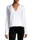 Drape Poplin Top, Bright White